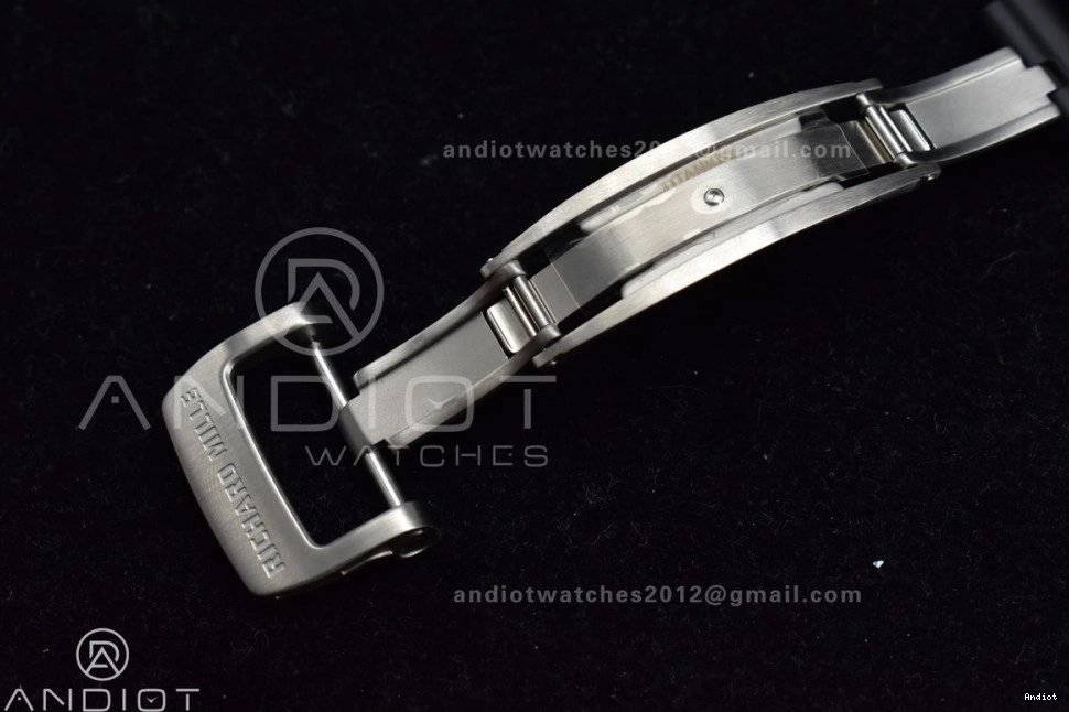 Chrono V Crystal 1:1 RM011 Strap Edition Black KVF Rubber on Black A7750 SS 1025 Functional Dial Best 0706